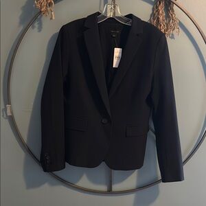 Ann Taylor Black Tailored Blazer with Textured Fabric